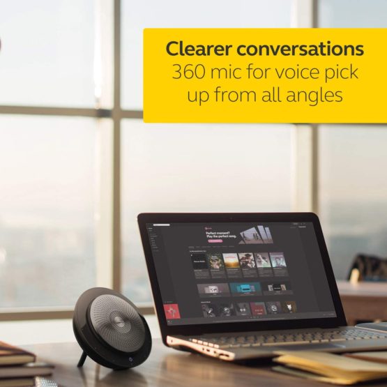 Jabra Speak 710 Speaker Phone - Microsoft Certified Portable Conference Speaker with Bluetooth Adapter and USB - Connect with Laptops, Smartphones and Tablets, Black - Image 4