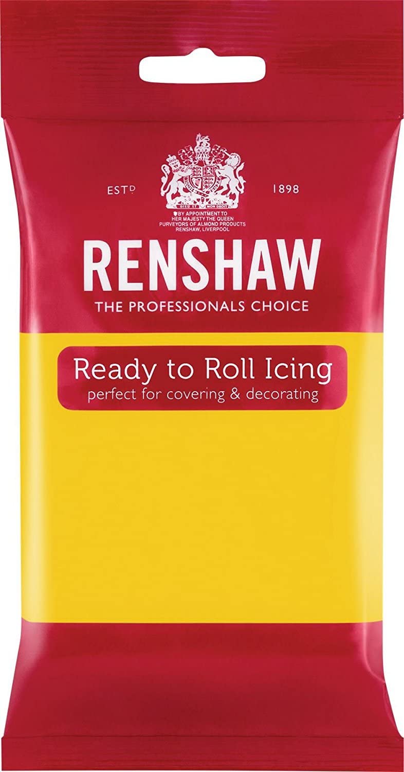 Renshaw Yellow Just Roll With It Fondant Icing, 250 g (Pack of 1) - Ready to Roll Icing for Cakes, 250 gram