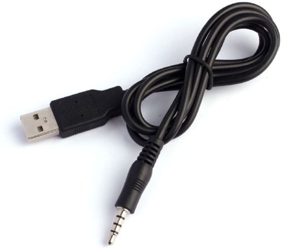 3.5mm Aux Audio Jack Cable Male to USB 2.0 Male Data Sync &Charge Cable,Work with MP3/MP4 Player,Car,video recorder,Pocket Speakers,1M/3.2Feet (Black) - Image 2