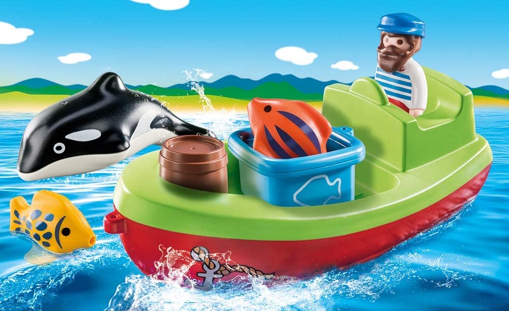 Playmobil 70183 1.2.3 Fisherman with Boat, Fun Imaginative Role-Play, PlaySets Suitable for Children Ages 1.5+ - Image 2