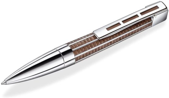J.S. Staedtler Princeps Ballpoint Pen, European Black Walnut Wood, M, Black, 9PT320M-9