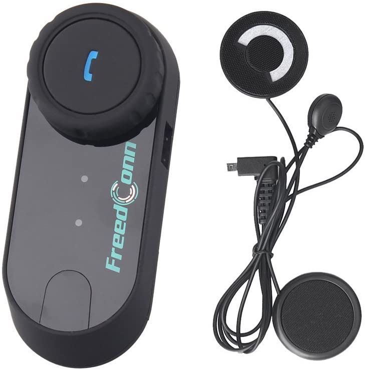 Motorcycle Helmet Headset, FreedConn T-comVB Waterproof Motorbike Helmet Intercom Communication System Bluetooth Headsets with 800m, GPS, FM Radio, MP3 Player (1 packs with Soft Microphone + Hard Mic)