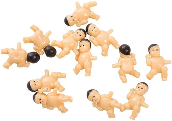 Unique Party 13589 - Plastic Baby with Open Hands Baby Shower Favours, Pack of 12