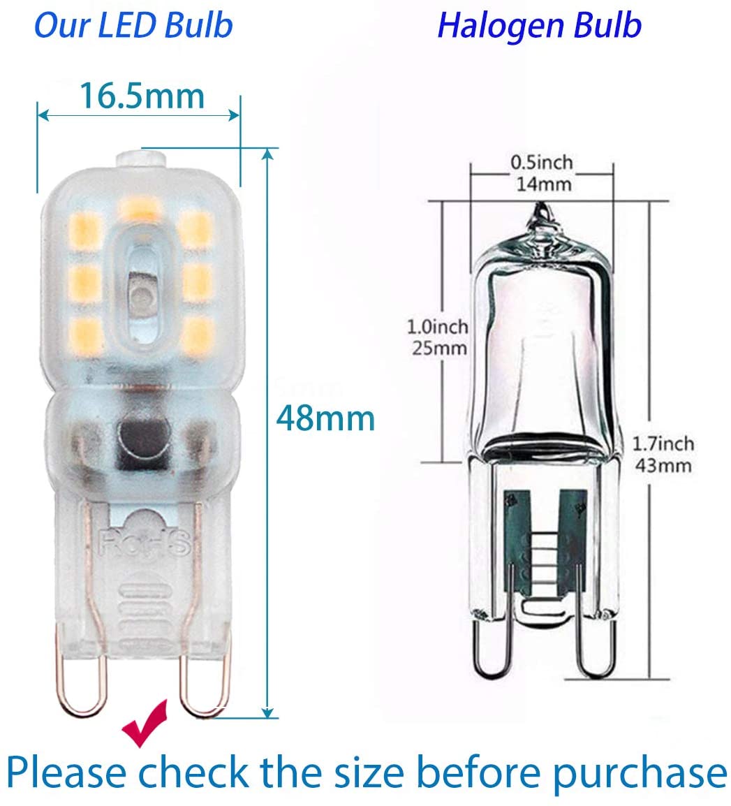 WOWLED 10 X G9 LED Light Bulb, 3W (25W Equivalent), 2700K Warm White, No Strobe, 360 Beam Angle, 220-240V, Clear Shell - Image 2