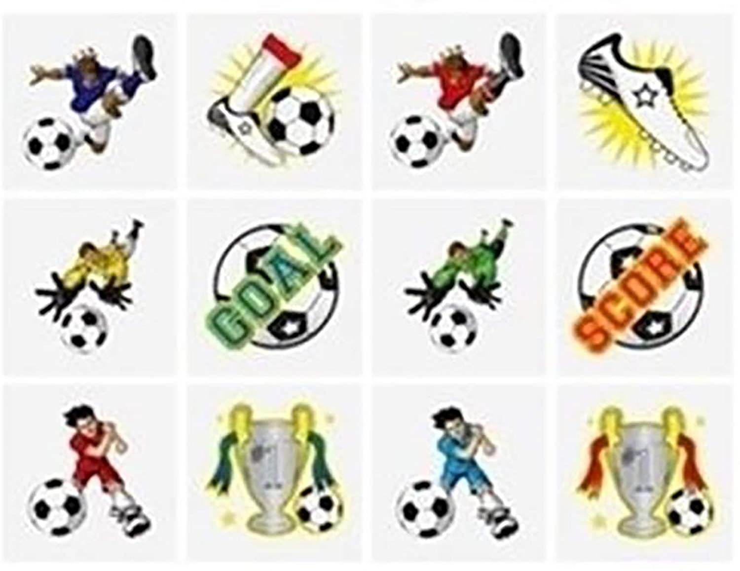 Henbrandt 24 X FOOTBALL CHILDRENS KIDS TEMPORARY FUN TATTOOS BIRTHDAY PARTY LOOT BAG FILLERS, Various, Small
