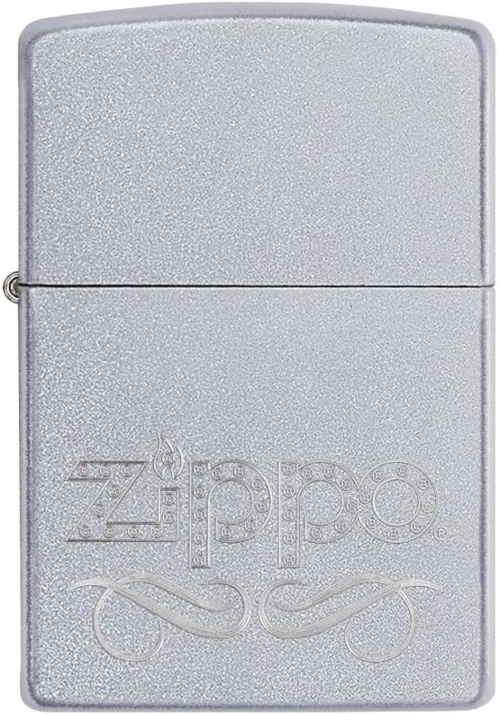 Zippo Scroll Lighter - Satin Chrome - Image 2