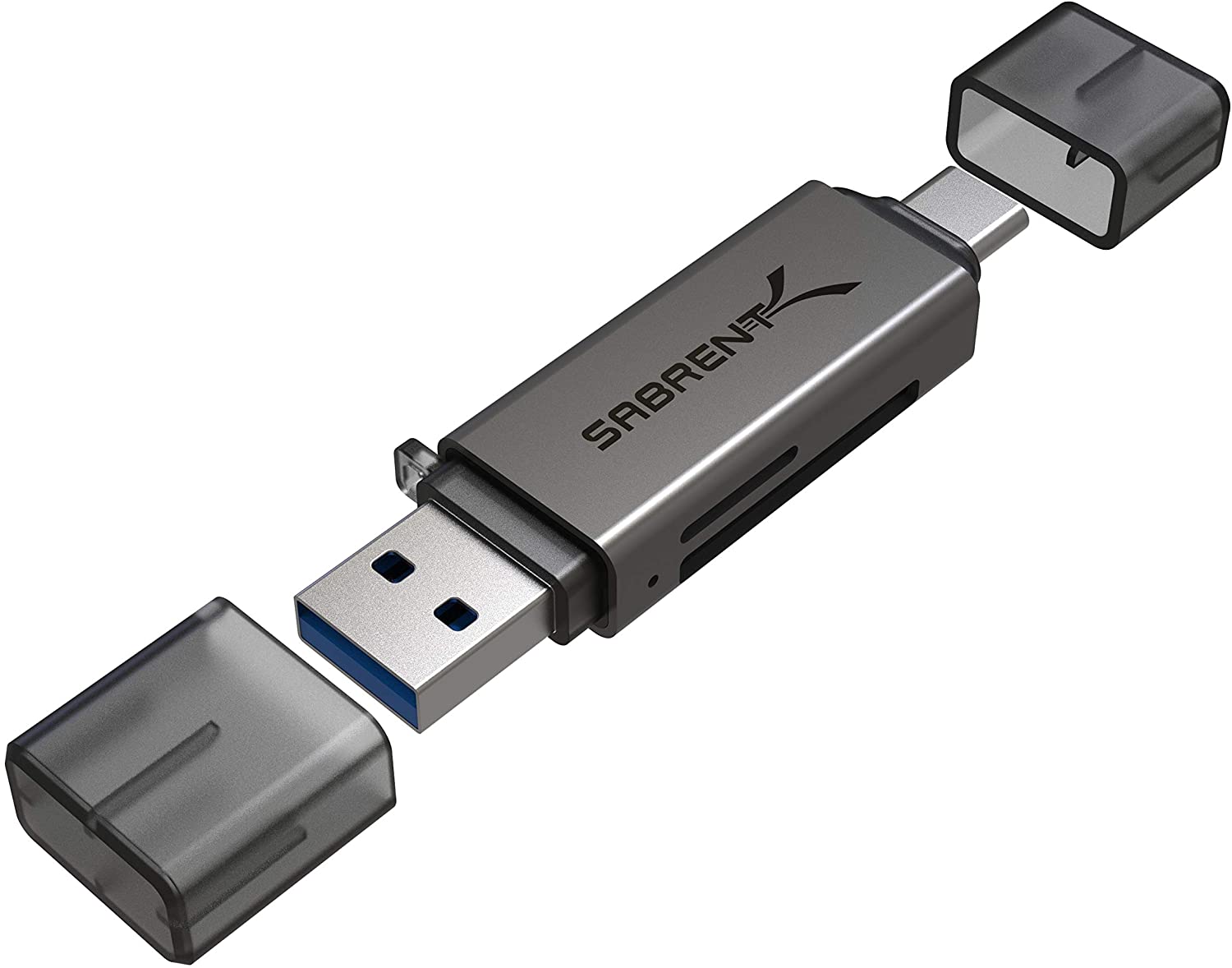 SABRENT USB C SD Card Reader, Dual Slot SD & MicroSD Adapter, Fast Transfer, Plug & Play, USB 3.2 Gen 1, for iPhone Android