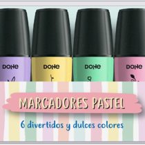 Pack of Mini Fluorescent Pastel Markers - Dohe - (6 Units)