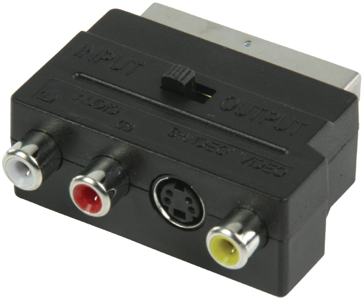 Valueline Switchable SCART Male to 3x RCA Female AV Adapter - Black