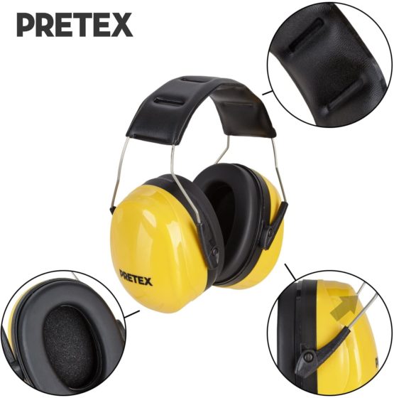 Pretex Professional Ear Protectors with SNR 31 dB, Lightweight, Fully Adjustable Headband, CE Certification, Ear Protection, Noise Protection, Ear Muffs - Image 2