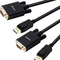DisplayPort to VGA 1.8M Cable 2 Pack, Benfei Display Port to VGA Adapter Male to Male Gold-Plated Cord for Lenovo, Dell, HP, ASUS and other brand