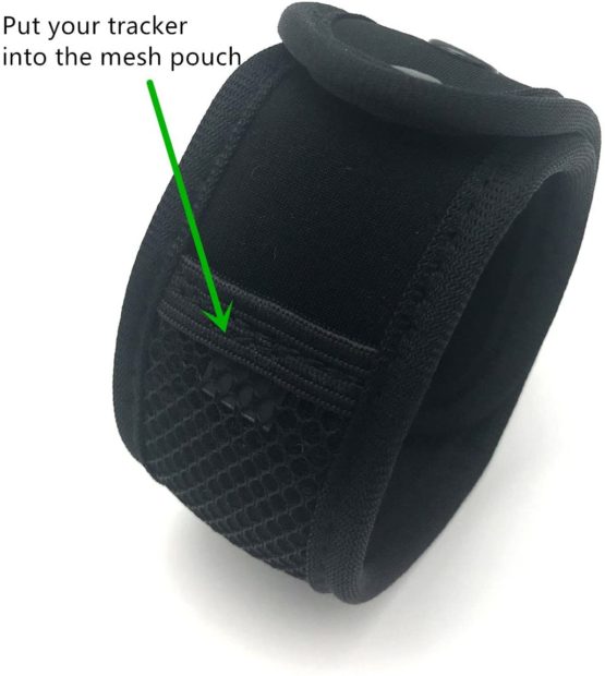 CAREOR Adjustable Arm&Ankle Running Band Wristband Band with Buckle and Mesh Pouch For Garmin & ONE/Flex 2/ALTA/ALTA HR Fitness Tracker Wristband (Black-11-13'') - Image 3