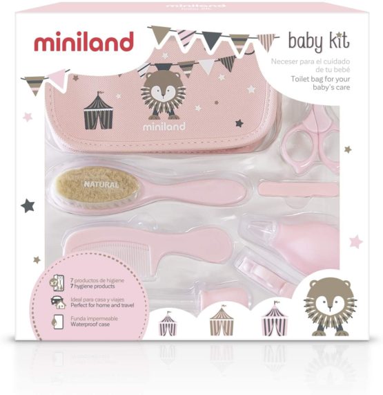 Miniland Complete Home and Travel Baby Care Kit, Pink - Image 4