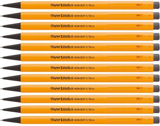 Paper Mate Non-Stop Mechanical Pencil | 0.7mm | HB #2 | Yellow Barrel | 12 Count - Image 2