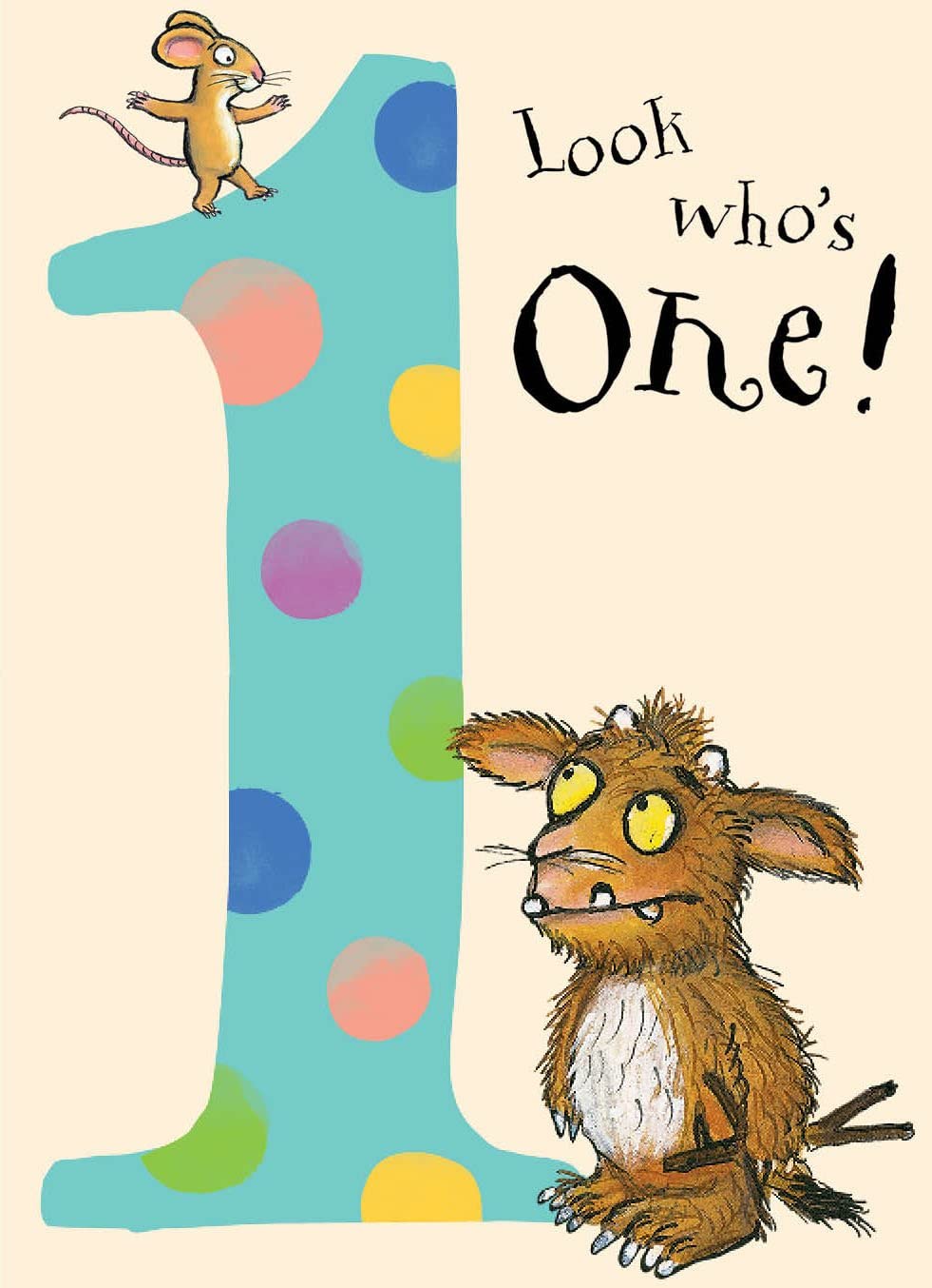 The Gruffalo GR001 "Age 1" Birthday Card, yellow, Pack of 1