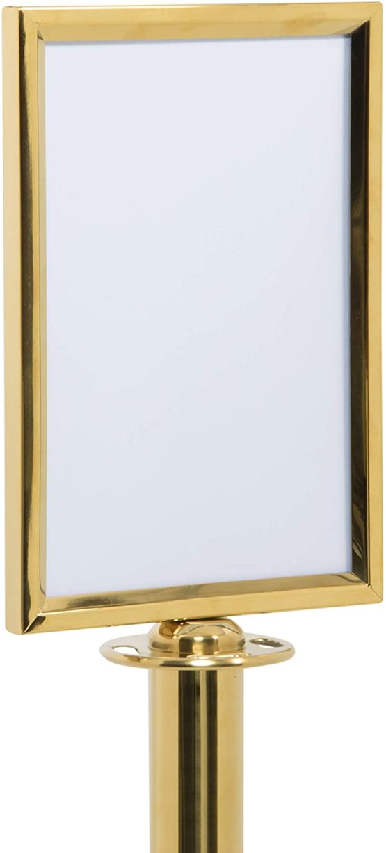 Securit A4 Portrait Barrier Post Top Sign Holder - Gold - Image 2