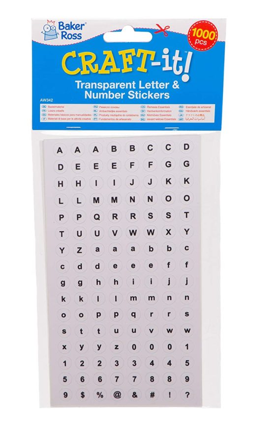 Baker Ross AW342 Transparent Letter & Number Stickers (Pack of 1000) - Image 4