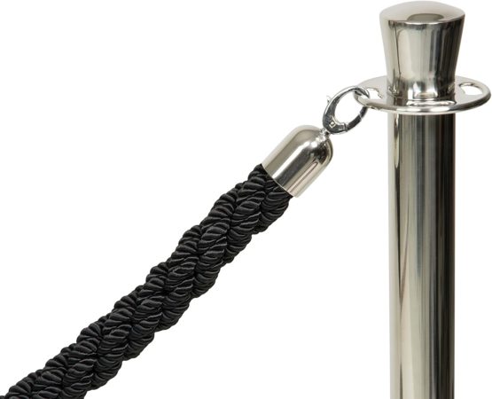 Securit Classic Range Barrier System Black Rope - Chrome Ends - Image 3