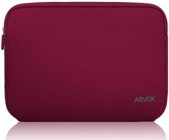 Arvok 15-15.6 Inch Laptop Sleeve Multi-Color & Size Choices Case/Water-resistant Neoprene Notebook Computer Pocket Tablet Briefcase Carrying Bag/Pouch Skin Cover For Acer/Asus/Dell/Lenovo/HP, Wine Red