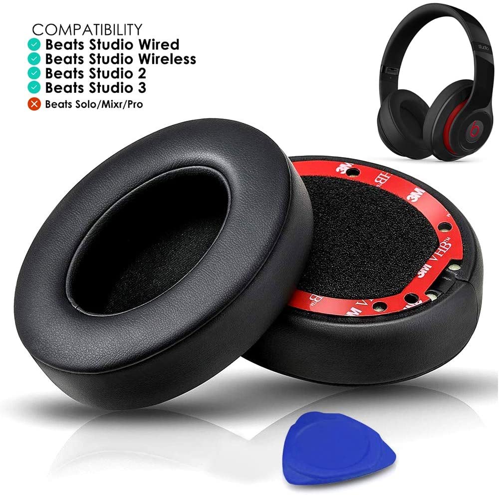 SoloWIT Replacement Ear Pads Cushions for Beats Studio 2.0 & 3 Wired/Wireless OVER-EAR Headphones