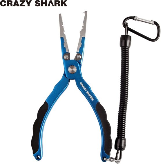 CrazyShark Professional Fishing Pliers Tungsten Carbide Cutters Split Ring Pliers Hook Remover Fish Holder - Image 2