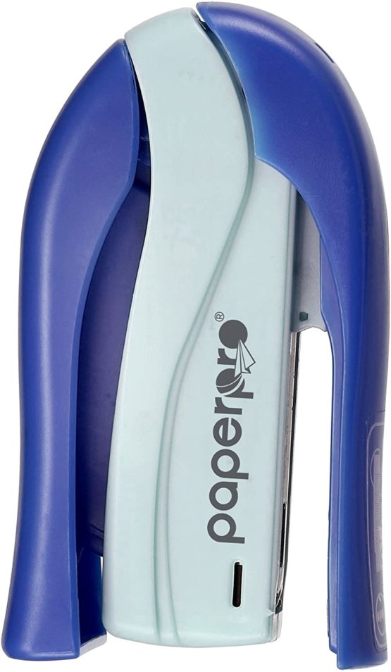 PaperPro - 1447 - inSHAPE 15 Handheld Compact Stapler, 15 Sheets, Half-Strip, Blue