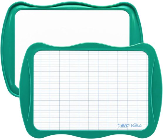 BIC Velleda Double-sided Whiteboard (21 x 31cm) with 2 Dry Erase Whiteboard Pens, Ideal for School, Pack of 1 - Image 3