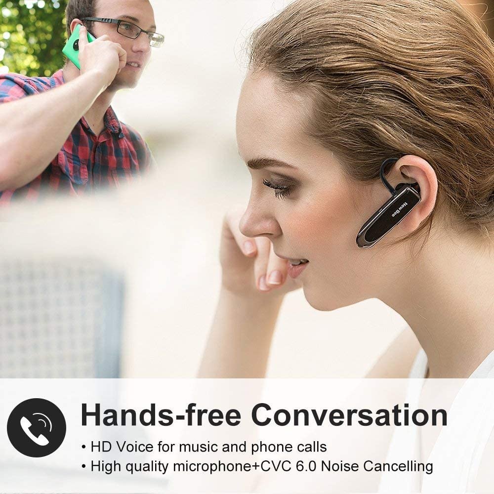 New Bee Bluetooth Earpiece Wireless Bluetooth Headset Handsfree in Ear with Clear Voice Capture Technology Bluetooth In-Ear Headset for iPhone Samsung Huawei HTC Sony - Image 2