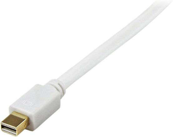 StarTech 6 foot Mini DisplayPort to DVI Active Adapter Converter Cable - 6 ft (1.8m) Active mDP to DVI M/M Cable - 1920x1200 - White (MDP2DVIMM6WS) - Image 2