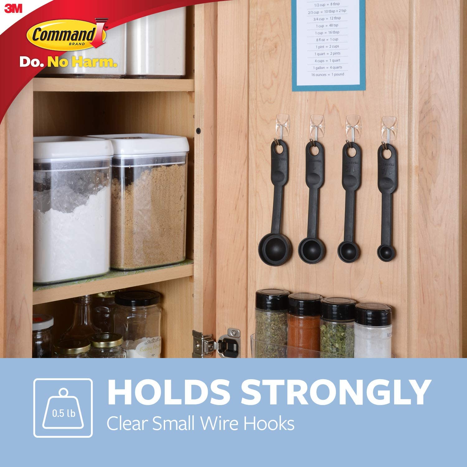 Command 17067CLR Small Wire Hook with 4 Strips - Clear (Pack of 3) - Image 3