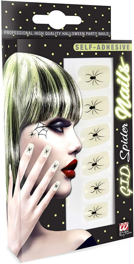 WIDMANN ? Set 12 Nail Glow Spiders Car Womens, vd-wdm05356, One Size