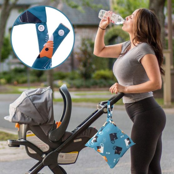 Wet Bag, HOTLIKE Dry Wet Bag, 3 PCS Nappy Bag for Cloth, Diapers Travel Bag Organiser Waterproof Reusable Produce Bags with Handle and Zipper Pocket, Wet Suit Bag for Trip Beach Daycare Gym - Image 4