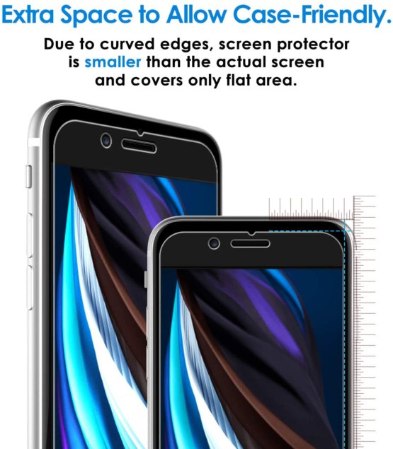 JETech Screen Protector for iPhone SE 2020, iPhone 8 and iPhone 7, PET Film, 3 Pack - Image 3