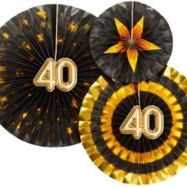 Neviti 773826 Glitz and Glamour Age 40 Pinwheels, Black/Gold