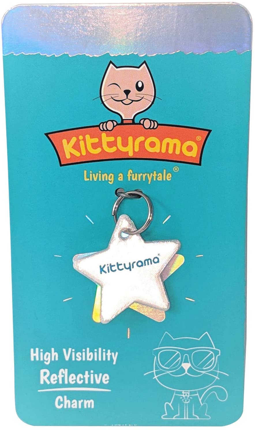 Kittyrama Reflective Star Charm. Safety Cat Tag. Lightweight, High Visibility, Waterproof. Fits All Reflective Cat Collars - Image 2