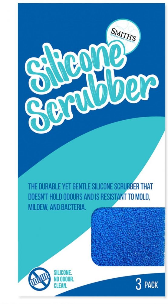 Silicone Dish Scrubber by Smith’s (Quantity: 3, Colour: Blue) | Modern Kitchen and Dish Sponges | 100% Mold Mildew and Bacteria Resistant | 10x More Durable | 100% Money Back Guarantee! - Image 2
