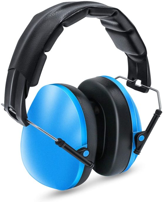 Ear Defenders Kids, Lookka Foldable Adjustable Hearing Protection Noise Cancelling Blue Ear Muffs for Children Baby (6 Months to 14 Years Old)