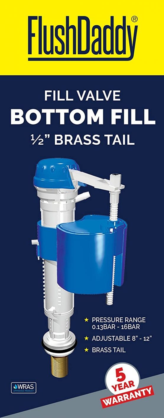 FLUSHDADDY NJ208 Bottom Entry Anti Syphon Adjustable Fill Valve with 0.5-Inch Brass Tail, - Image 3