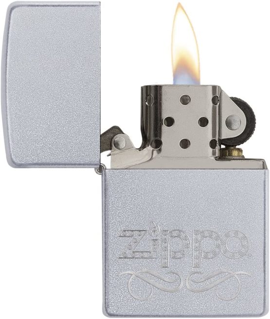 Zippo Scroll Lighter - Satin Chrome - Image 3