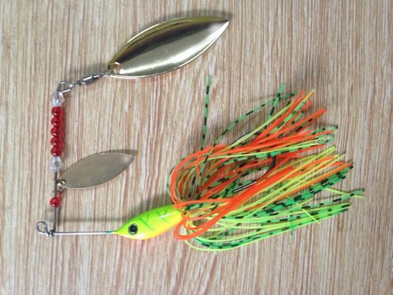 FISHIN ADDICT spinner bait fishing lure MARDI GRAS MULTI COLOURED PATTERN 100mm / 20g (0.5oz)