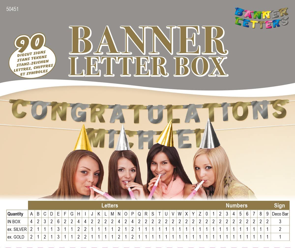 Banner Letter Box Set Goud/Zilver, Gold