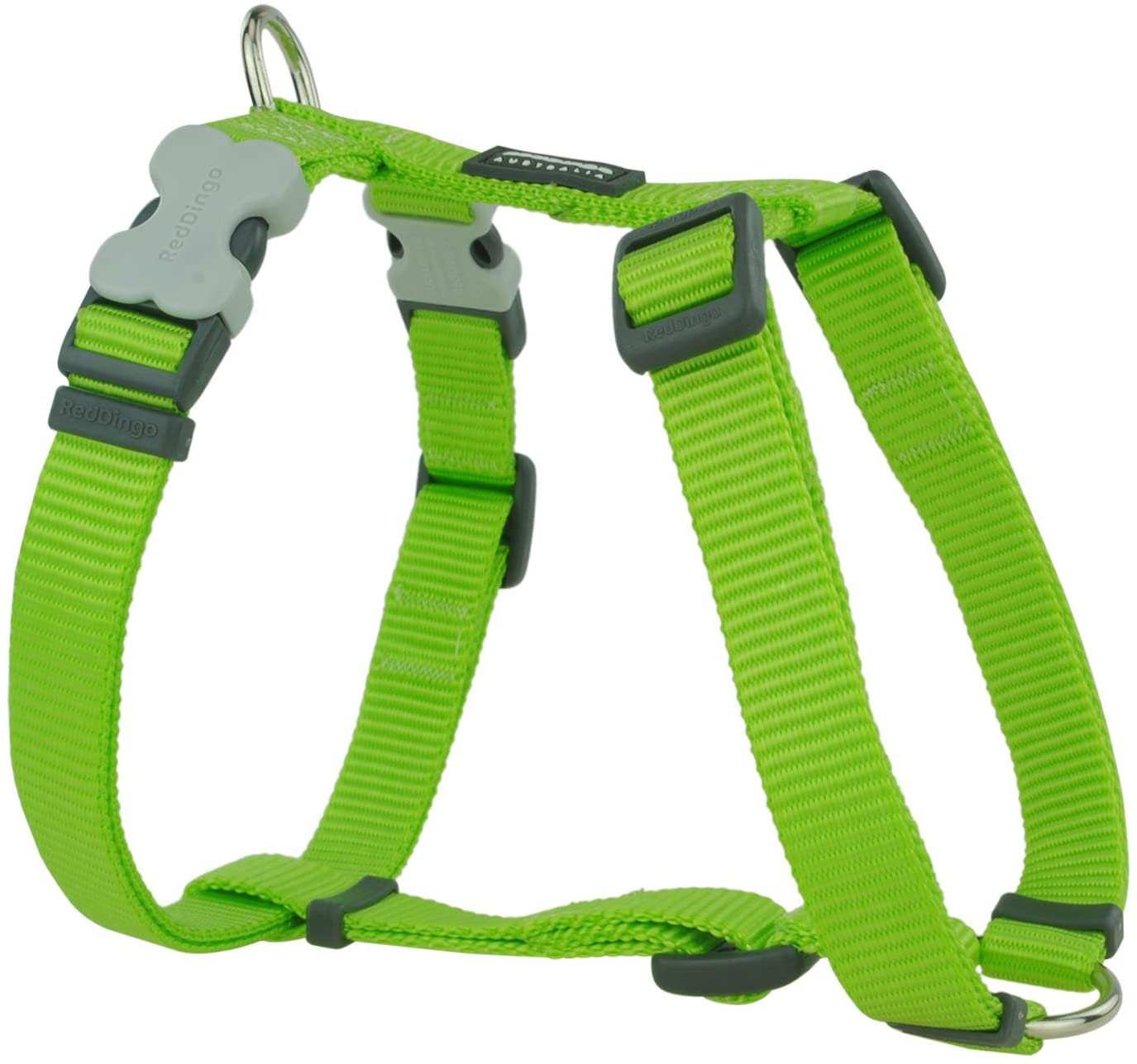 Red Dingo Classic Dog Harness Plain, Lime Green, Small 15mm