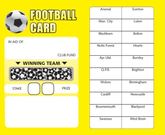 Bingosupermarket Football Fundraising Scratch Cards (20 Team)