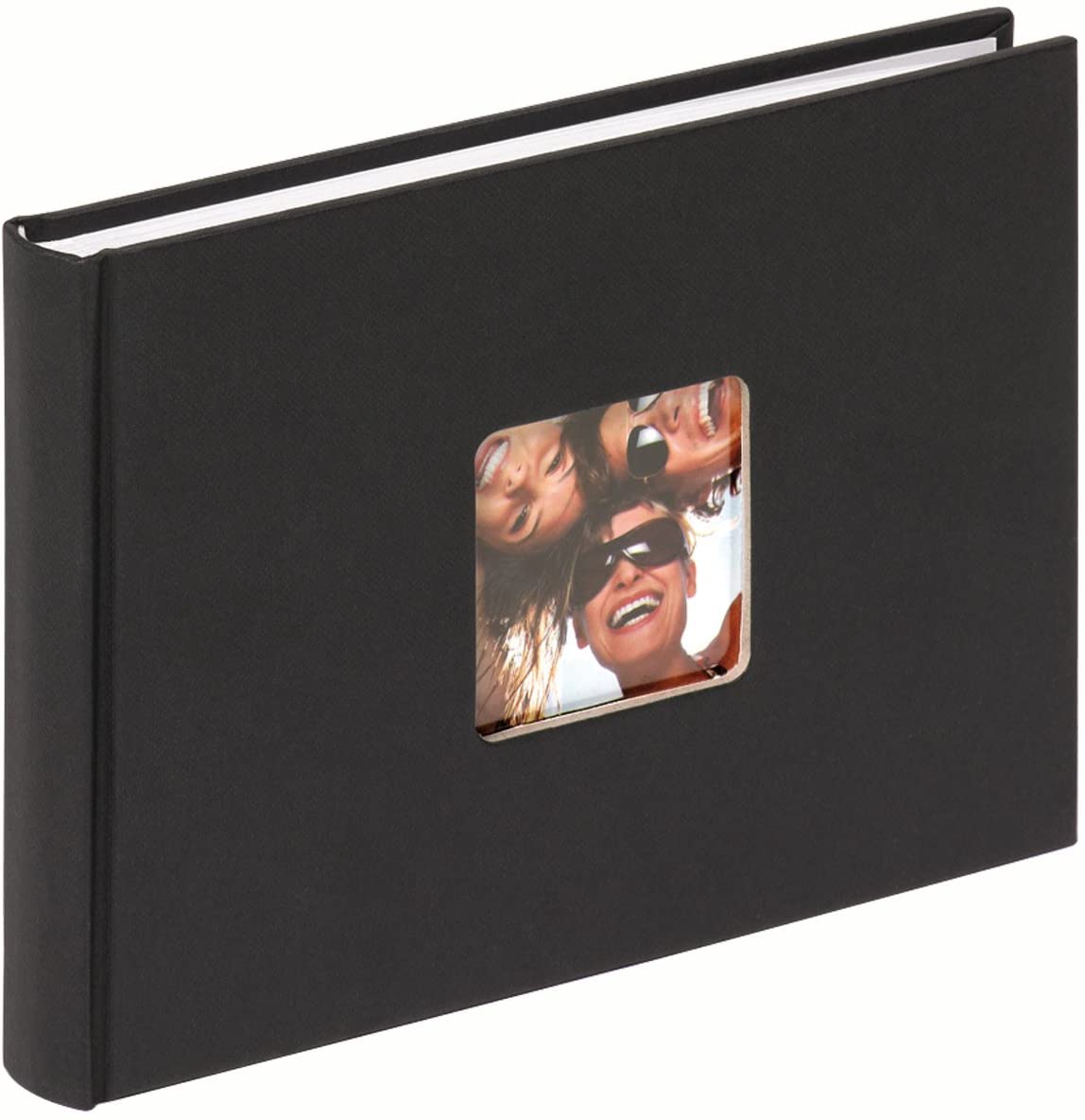 walther design Photo Album Black 22 x 16 cm with Cover Punching, Fun FA-207-B