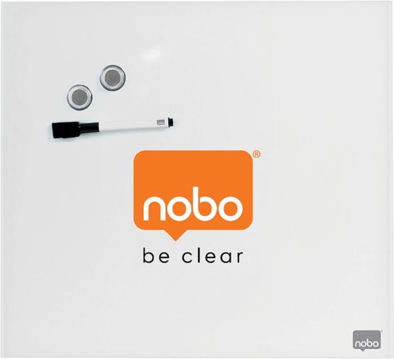Nobo Glass Whiteboard, Magnetic, 300 x 300 mm Square Tile Design, Includes Glassboard Marker, Magnets and Fitting Kit, White, 1903956 - Image 4