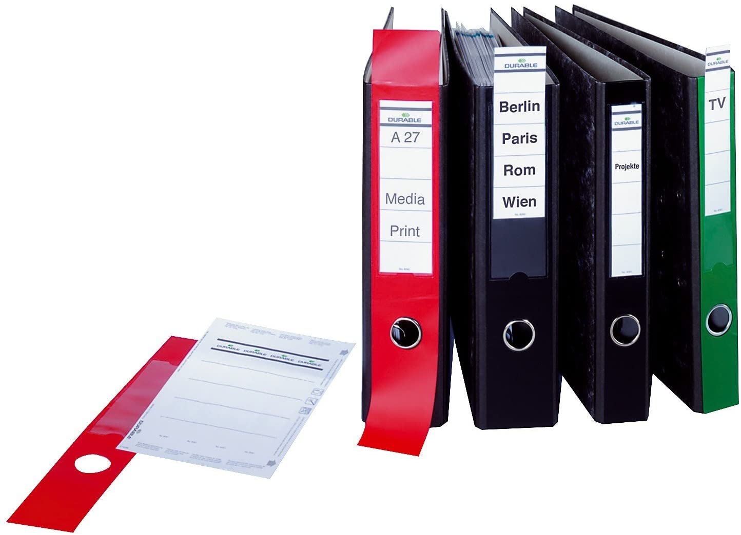 Durable Ordofix Self-Adhesive Spine Labels, red, 60mm / Narrow folder - Image 3