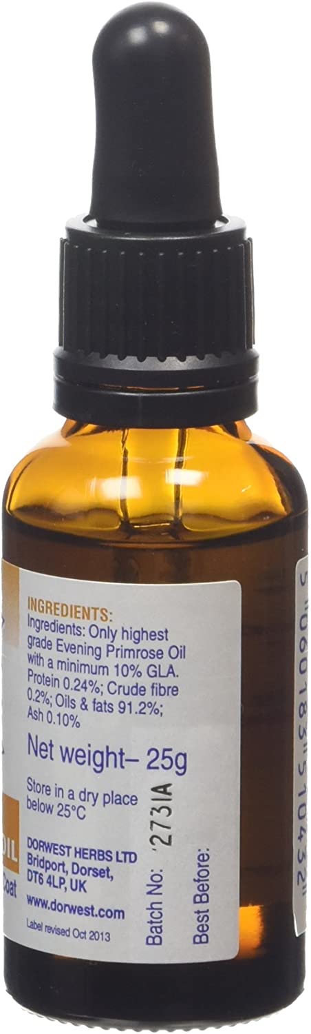 DORWEST HERBS Evening Primrose Oil Liquid for Dogs and Cats 30 ml