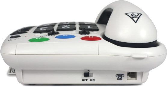Geemarc CL100- Amplified Loud Big Button Corded Telephone with Tone and Volume Control- Hearing Aid Compatible- Low to Medium Hearing Loss- White Colour- UK Version - Image 2