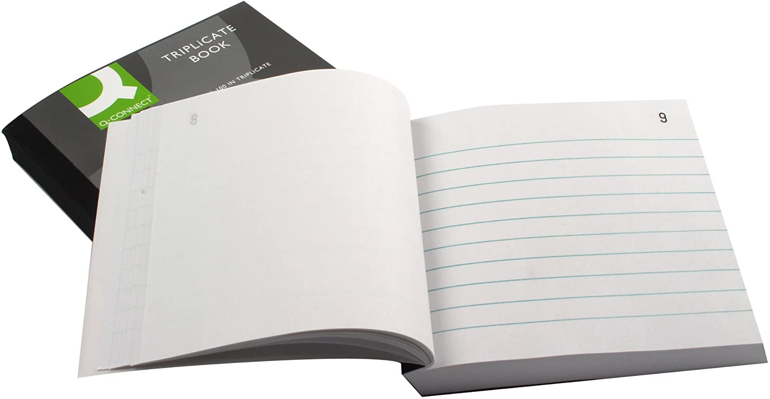 Q-Connect Feint Ruled Triplicate Book 102x127mm, 4 x 5 Inches