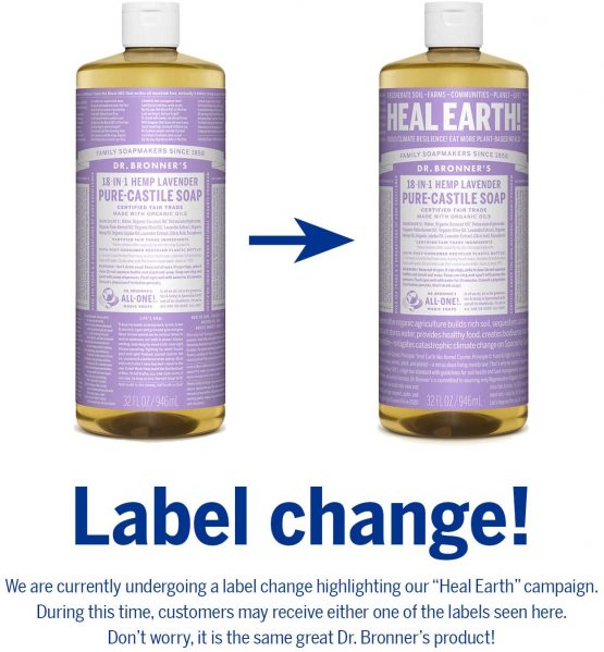 Dr Bronner's 946 ml Organic Lavender Castile Liquid Soap - Image 3